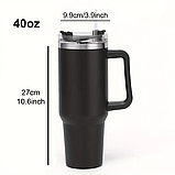 Термостійкий сталевий стакан 1200 мл, термокухоль автомобільний, термочашка з трубочкою, термосклян для авто, фото 2