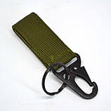 Тактичний карабін «клюв орла» металевий з кільцем на стропі олива, фото 2