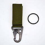 Тактичний карабін «клюв орла» металевий з кільцем на стропі олива, фото 4