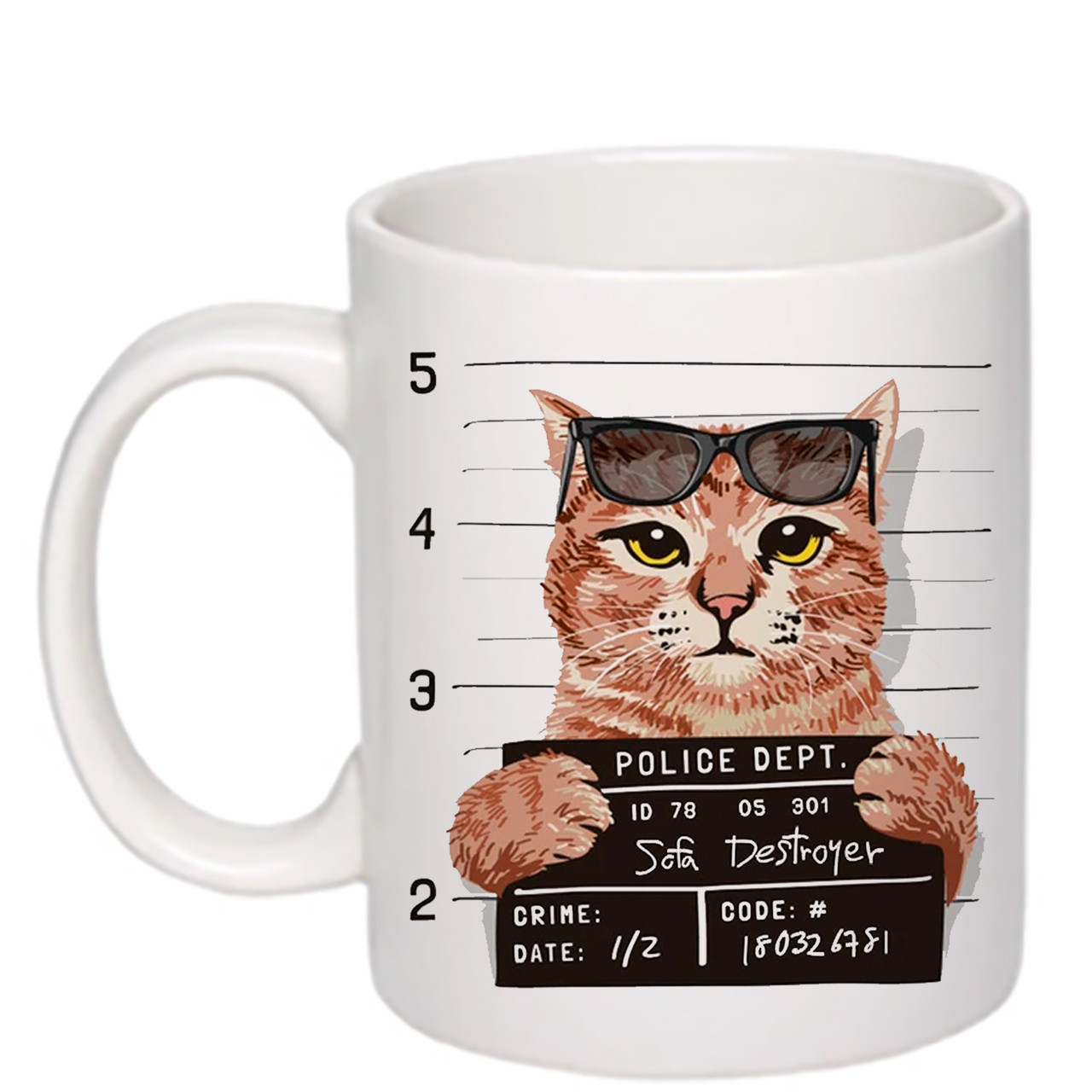Чашка з друком "Bad cat, sofa destroyer" 330 мл (колір білий) (24902)
