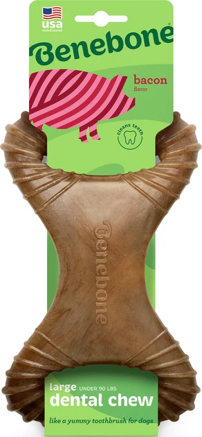 Іграшка Benebone Dental Chew Bacon міцна для гризіння Дентал кістка зі смаком бекону розмір LARGE для собак вагою до 40 кг