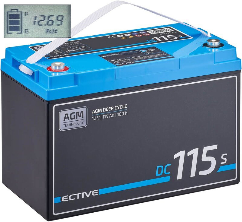 Акумулятор AGM 12 В 115 А·год з екраном ECTIVE DC 115S (Німеччина)