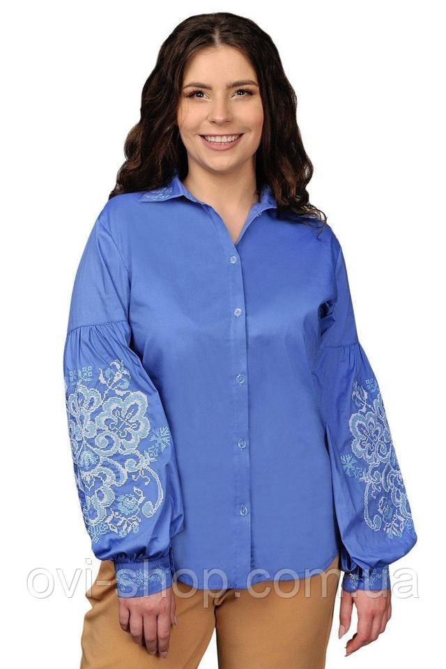 жіноча блуза вишиванка блакитна