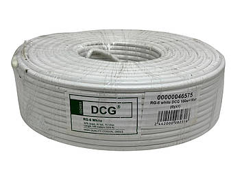 Коаксіальний кабель RG-6 DCG,білий, 100м(Розпродаж)