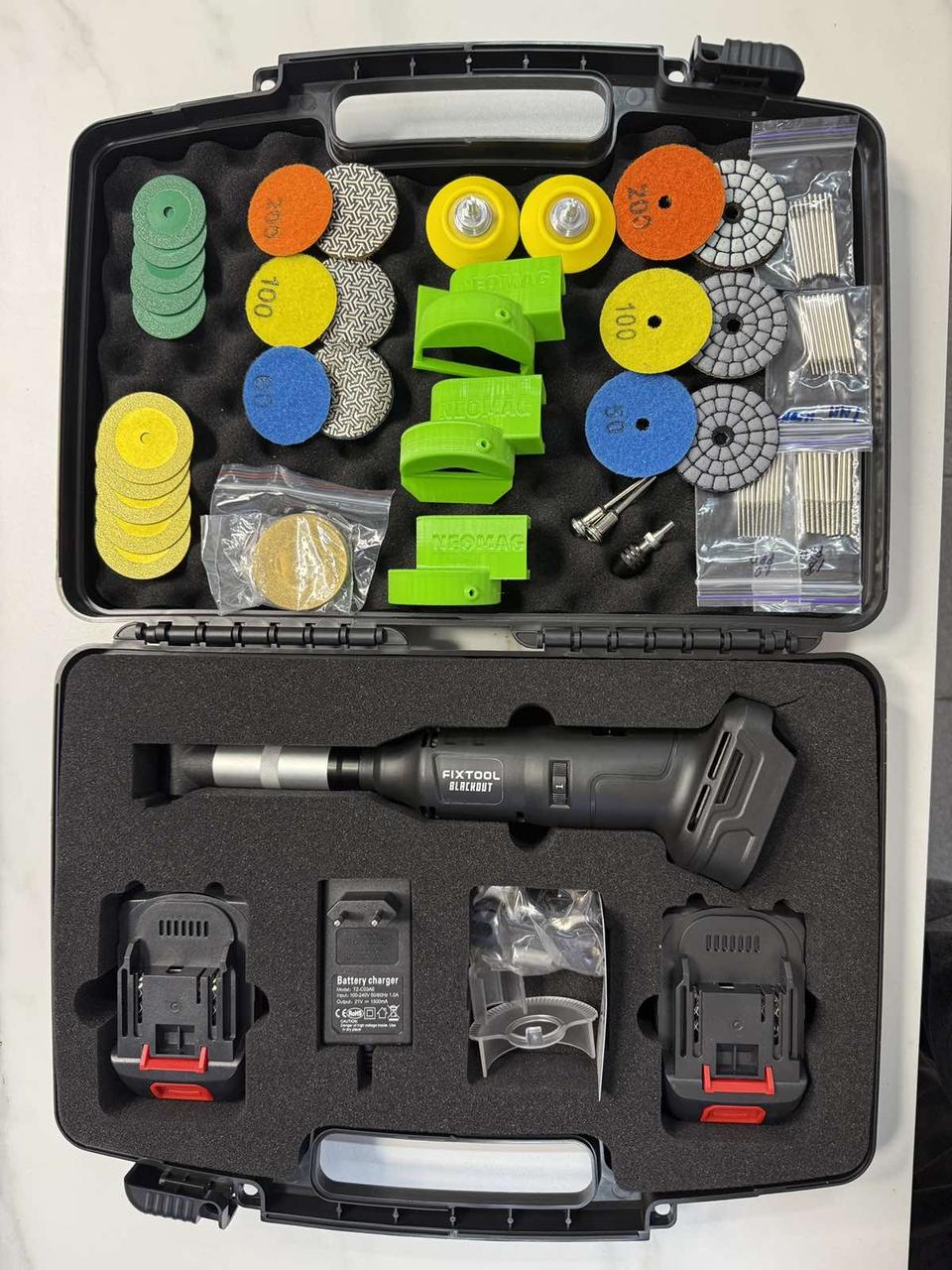 Акумуляторний кутовий гравер FIXTOOL BLACKOUT PRO MAX + КЕЙС, фото 1