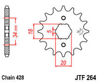 Звезда передняя JT JTF264.16