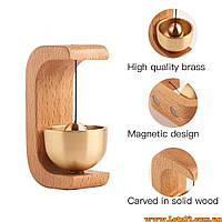 Дерев’яний дзвіночок дверний на магніті з міддю декоративний звук дзвінкий ручна робота для дому магазину офісу кафе