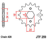 Звезда передняя JT JTF259.16