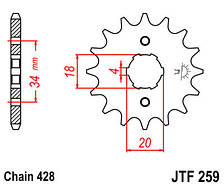 Зірка передня JT JTF259.16