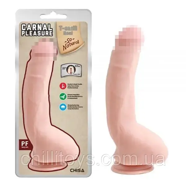 Тілесний фалоімітатор на присосці Carnal Pleasure Dildo, Телесный
