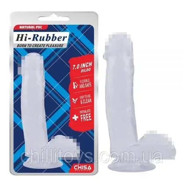 Прозорий фалоімітатор на присосці 7.0 Inch Dildo, Прозрачный