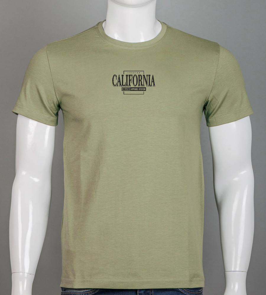 Футболка чоловіча California 2406м (Уп.4шт M-XXL), Світла оливка