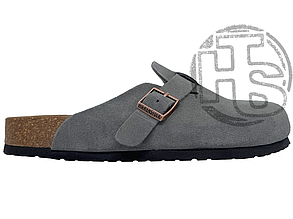 Чоловічі шльопанці Birkenstock Boston Soft Footbed Suede Leather Mink 1009542/1009543