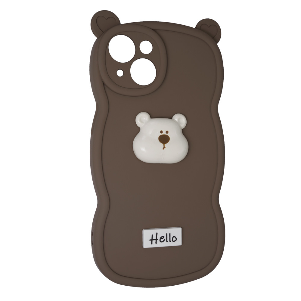 Силіконовий чохол Hello Bear для Apple iPhone 14 Brown