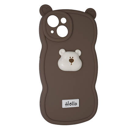 Силіконовий чохол Hello Bear для Apple iPhone 14 Brown, фото 1