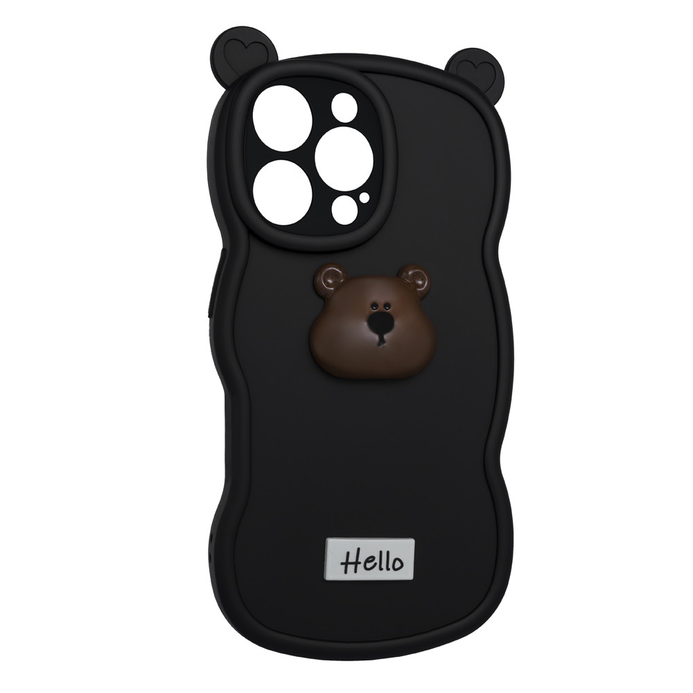 Силіконовий чохол Hello Bear для Apple iPhone 14 Pro Black