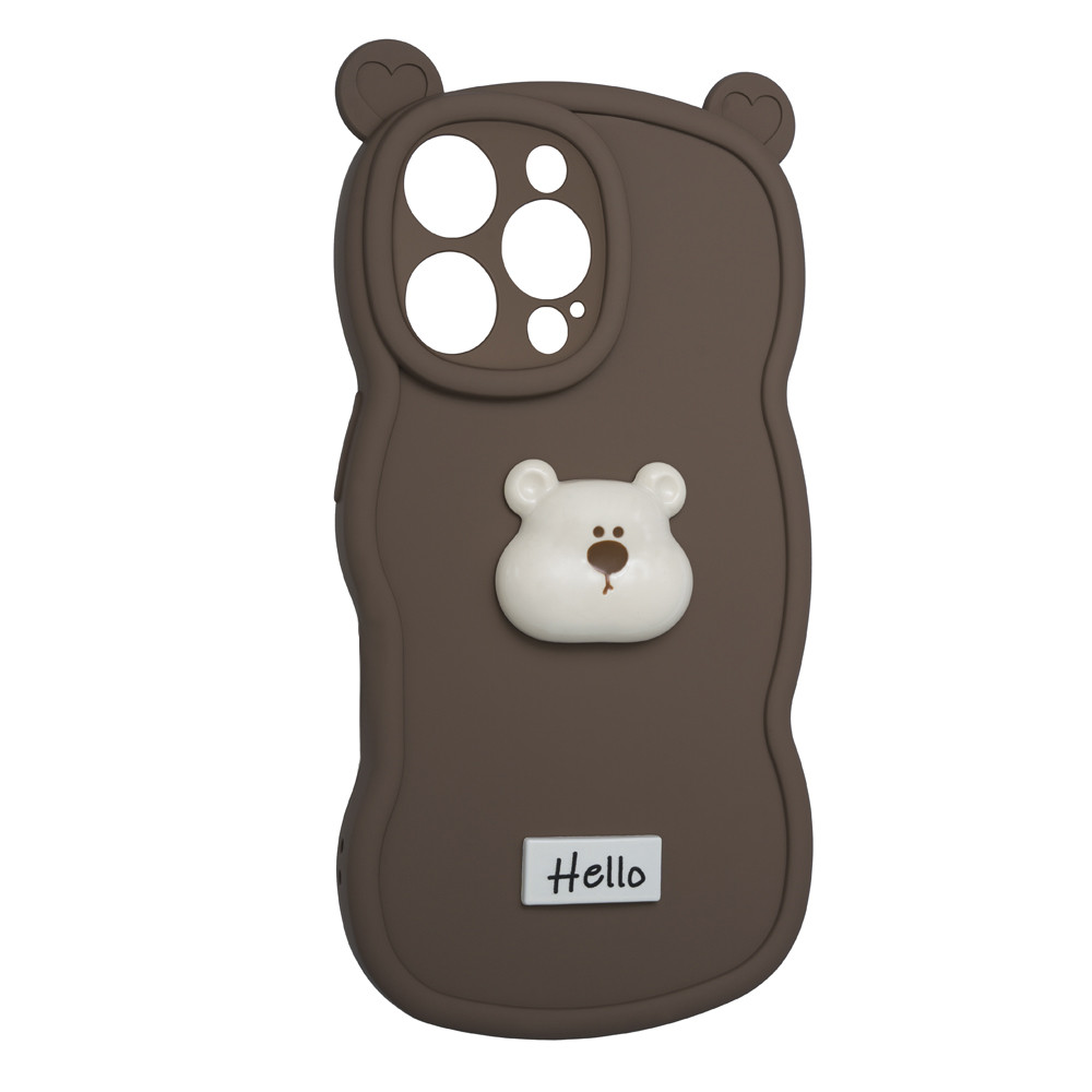 Силіконовий чохол Hello Bear для Apple iPhone 14 Pro Brown