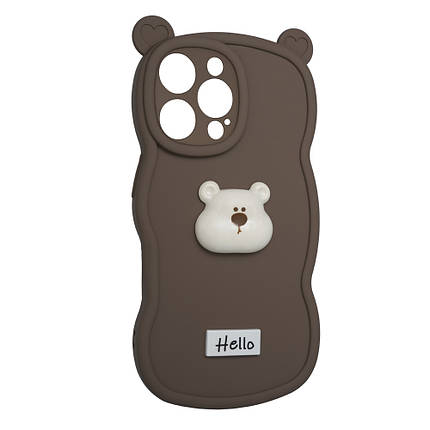 Силіконовий чохол Hello Bear для Apple iPhone 14 Pro Brown, фото 1