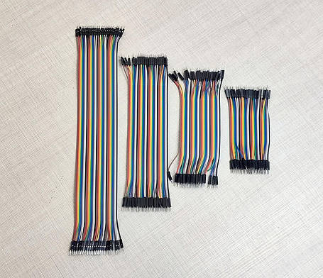 Дріт стрічка перемичка Dupont Arduino  40шт M-M 10см, фото 1