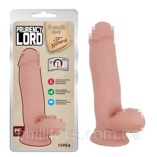 Тілесний фалоімітатор на присосці Pruriency Lord, Телесный