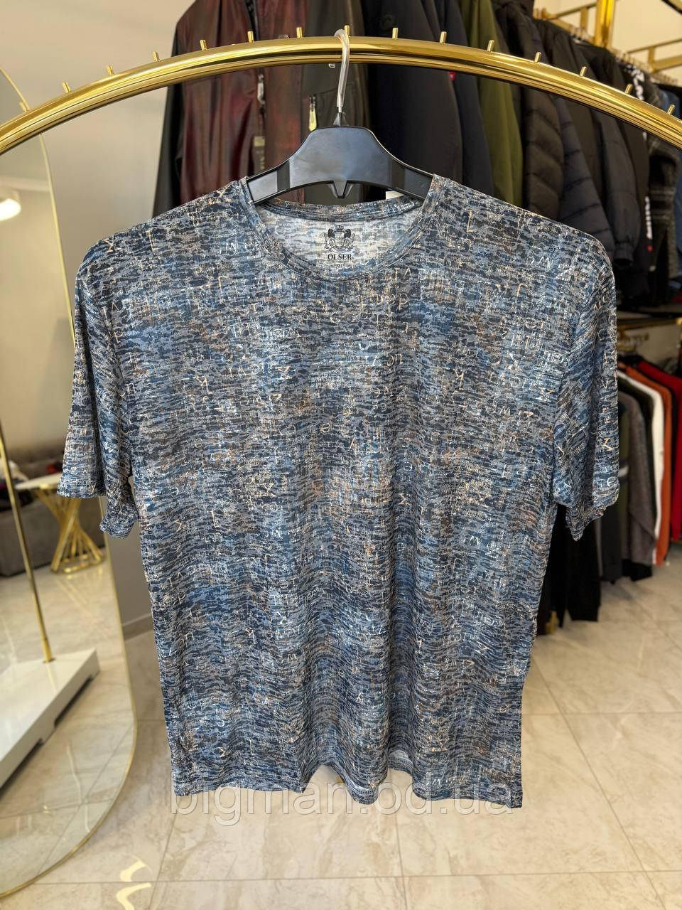 Чоловіча футболка холодок Олсер 0505Туреччина (батал) 3-6XL т-сіра