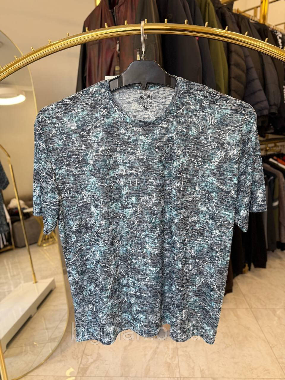 Чоловіча футболка холодок Олсер 0505Туреччина (батал) 3-6XL т-зелена