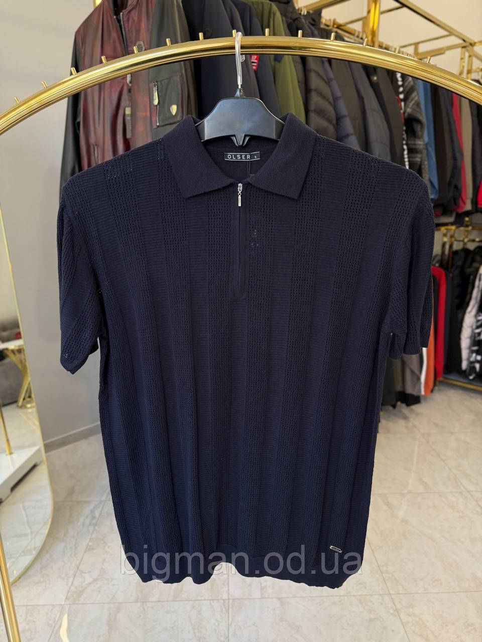 Поло в'язка манжет Олсер 5-8ХЛ (батал) 2632 т-синє