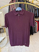 Поло в'язка манжет Олсер 5-8ХЛ (батал) 2026 бордо 7XL