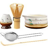 Набір аксесуарів для приготування матчі чаю (5 предметів) Japanese Landscape набір для матча