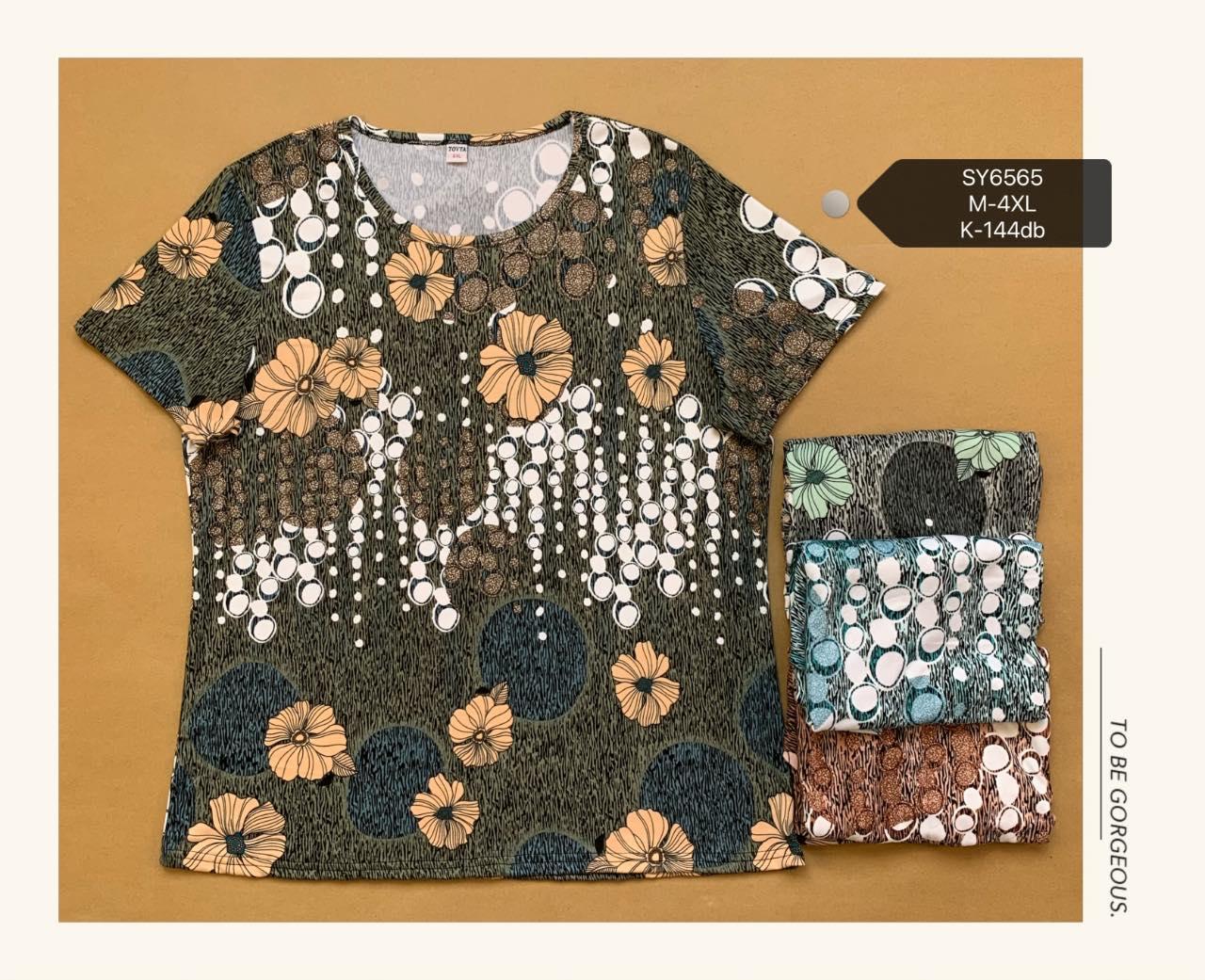 Жіноча футболка трикотаж розмір норма M-4XL Мікс (від 6 шт.)