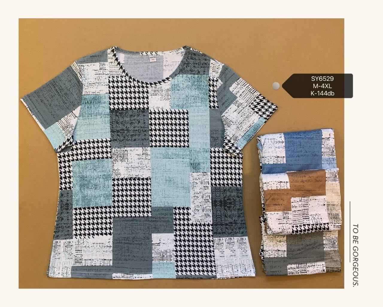 Жіноча футболка трикотаж розмір норма M-4XL Мікс (від 6 шт.)