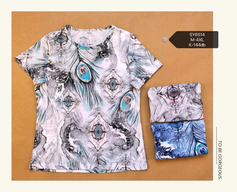 Жіноча футболка трикотаж розмір норма M-4XL Мікс (від 6 шт.)