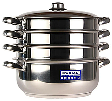 Мантоварка - пароварка Arian 8л нержавіюча сталь 26 см 3 сітки