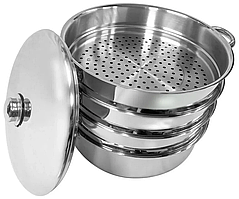 Мантоварка - пароварка Arian 6л нержавіюча сталь 24 см 3 сітки