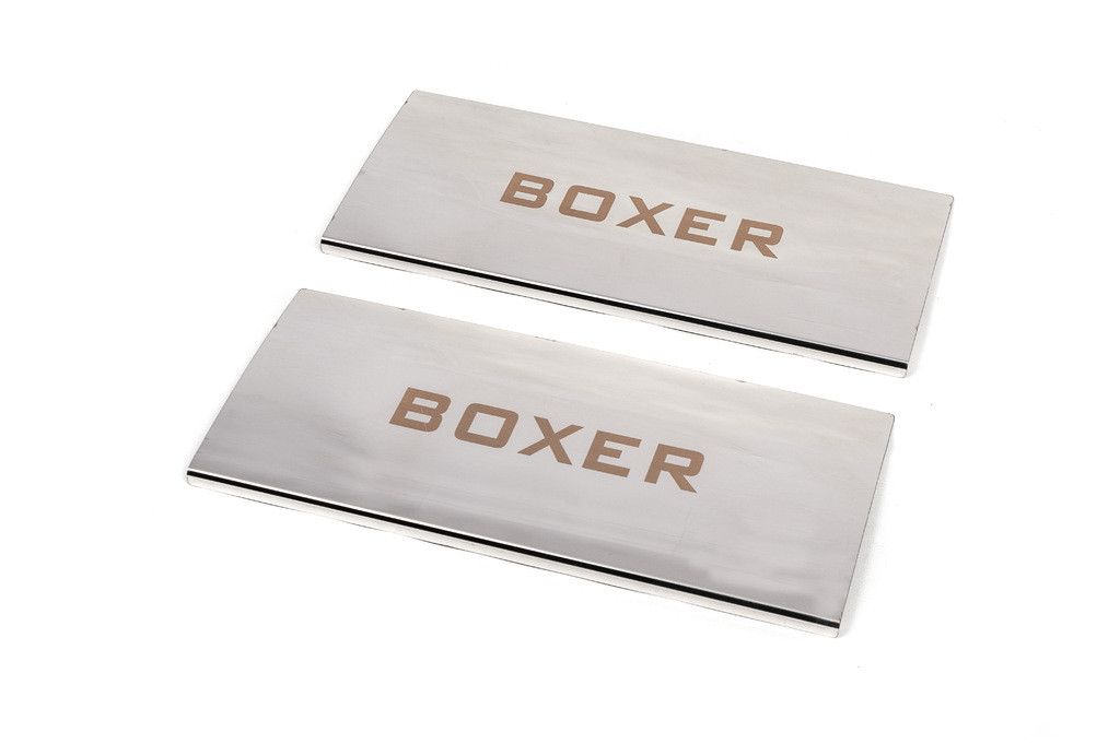 Накладки на внутрішні пороги Carmos V1 (2 шт, нерж.) для Peugeot Boxer 2006↗ та 2014↗ рр.