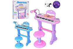 Дитяче піаніно Синтезатор на ніжках зі стільчиком і мікрофоном від мережі