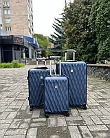 Великий (L) чемодан на 4 колесах Wings 190 Польща Синій