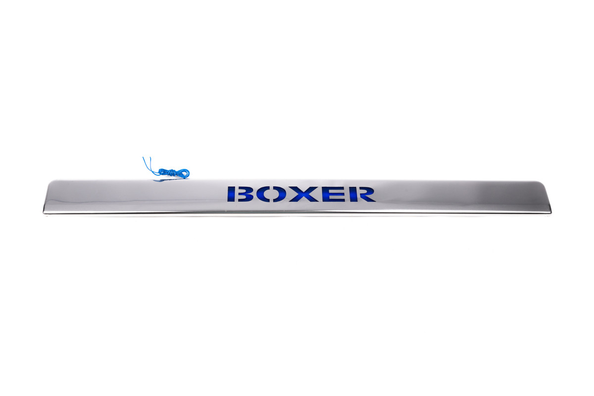 Хром планка над номером LED-синій (нерж.) для Peugeot Boxer 2006↗ та 2014↗ рр.