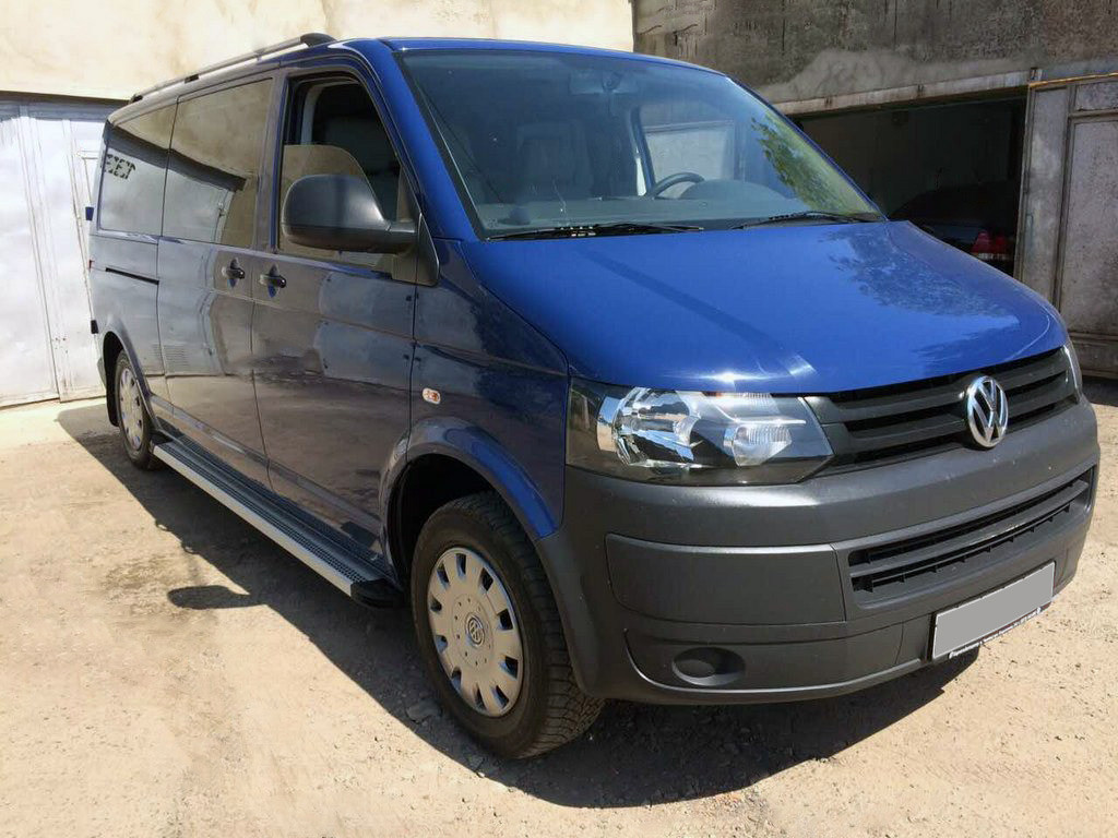 Бокові пороги,підніжки Maya V2 (2 шт., алюміній) Коротка база для мод. Volkswagen T6 2015↗, 2019↗ рр.