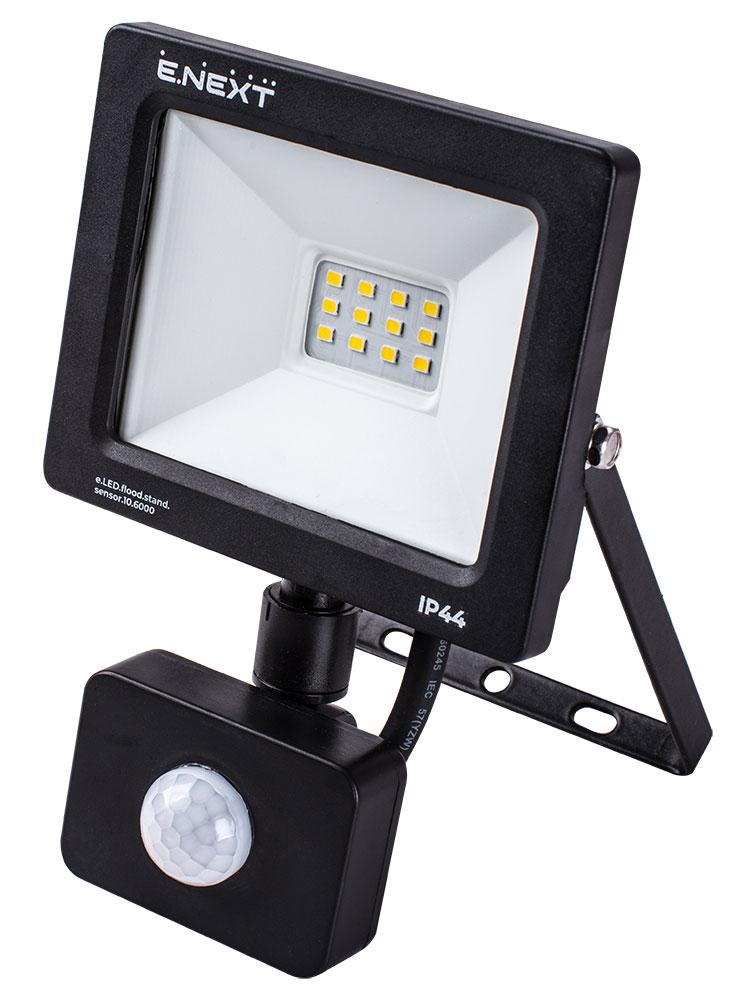 Прожектор світлодіодний з датчиком руху e.LED.flood.stand.sensor.10.6000, 10Вт, 6000К