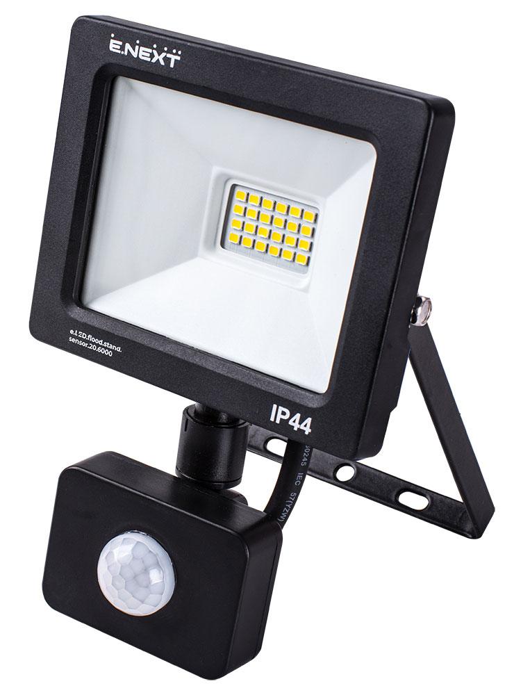 Прожектор світлодіодний з датчиком руху e.LED.flood.stand.sensor.20.6000, 20Вт, 6000К