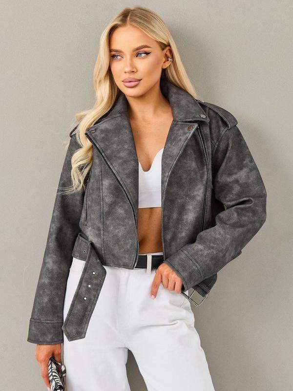 Укорочена куртка еко-шкіра, фото 1