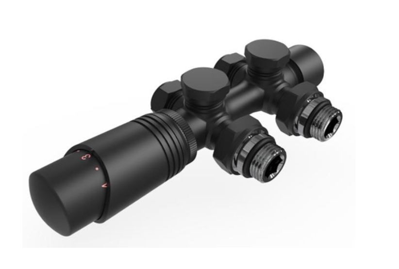 КРАН ТЕРМО 50ММ №4 УНІВЕРСАЛЬНИЙ ARTTIDESIGN "БІНОКЛЬ" чорний матовий, фото 1