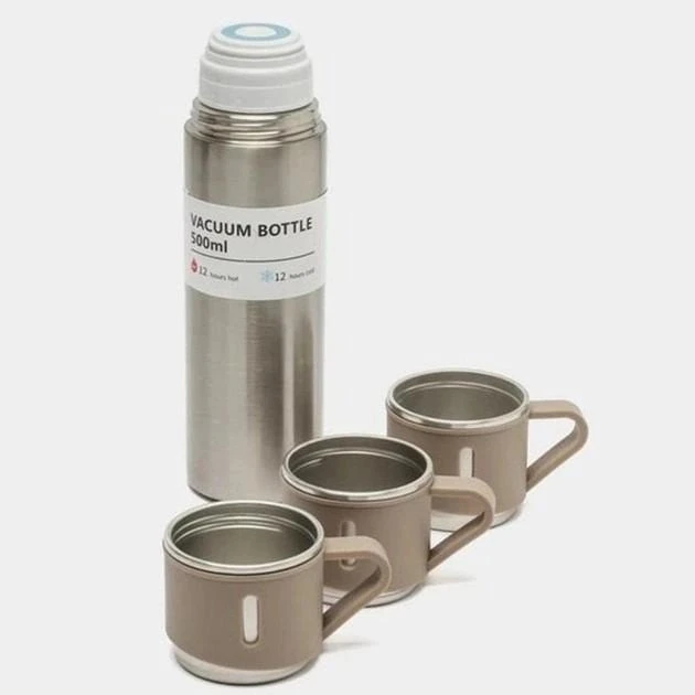 Подарунковий набір термос із нержавіючої сталі з 3 чашками 500 мл Vacuum flask set D
