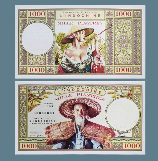Сувенір Банкнота Французький ІНДОКІТАЙ 1000 піастрів 2022г. ПРЕСС. UNC, фото 1