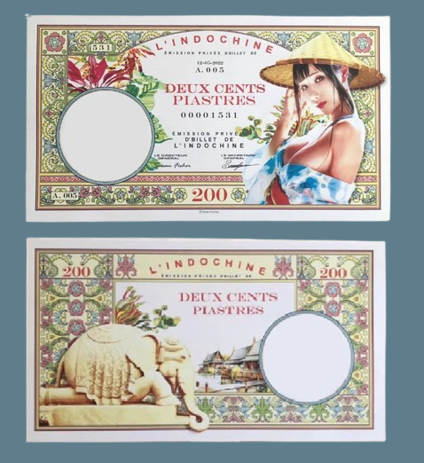 Сувенір Банкнота Французький ІНДОКІТАЙ 200 піастрів 2022г. ПРЕСС. UNC, фото 1