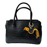 Шарм для сумки Конячка з натуральної шкіри 7812 Silver Taurus., фото 3