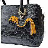 Шарм для сумки Конячка з натуральної шкіри 7812 Silver Taurus., фото 4