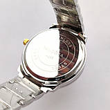 Жіночий кварцовий наручний годинник Pandora (Пандора) срібло-золото, сріблястий циферблат - код 2512b, фото 4