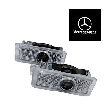 Світлодіодне штатне підсвічування на дверях автомобіля з логотипом Mercedes CLA, CLS, E class